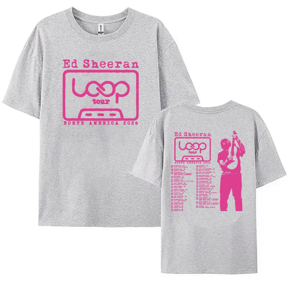 Ed Sheeran Loop Tour T-shirt North America 2026 Graphic Print Tees Summer O-neck Short Sleeve Unisex Tshirts Streetwear