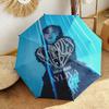 1pc Ayliva Exquisite Poster Art Umbrella Portable Folding Umbrella Iron Frame Hole Bone Structure Outdoor Home Umbrella
