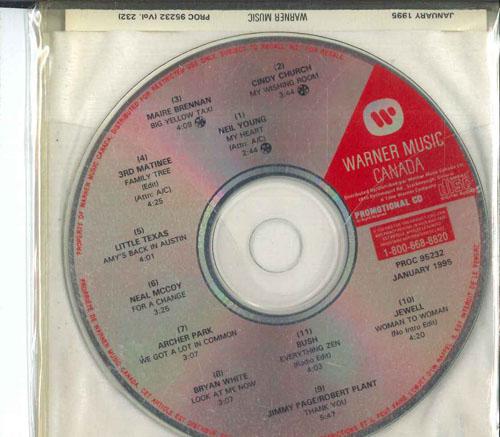 CD РАЗЛИЧНЫЕ  Warner Music Canada Январь 1995   PROC95232 WARNER MUSIC CA 1995 Канада Рок Б/у