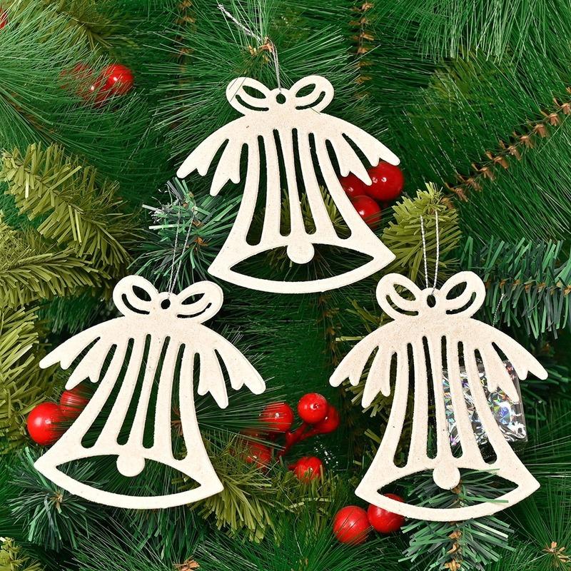 1 Bag Christmas Snowflake Ornaments Decoration Xmas Tree Pendant Christmas Candy Cane Bell Pendant