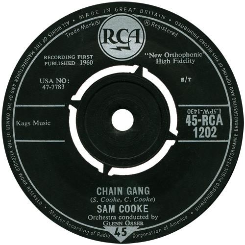 

7inch Record SAM COOKE - Chain Gang 45RCA1202 RCA 1960 UK Rock Used