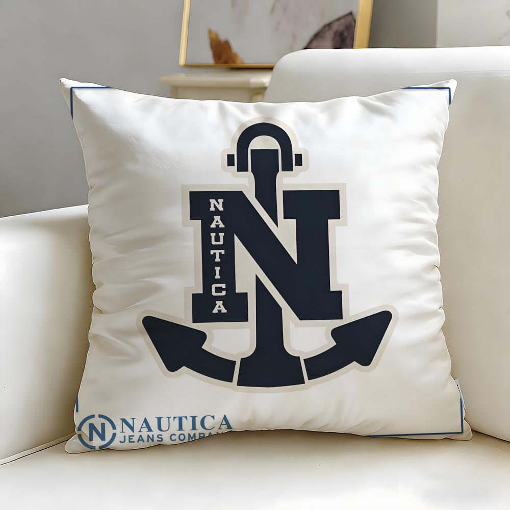 classic fashion brand Nautica Cushion Cover Soft & Easy-Wash Pillow Case – Versatile for Couch, Bed, Travel and Office
