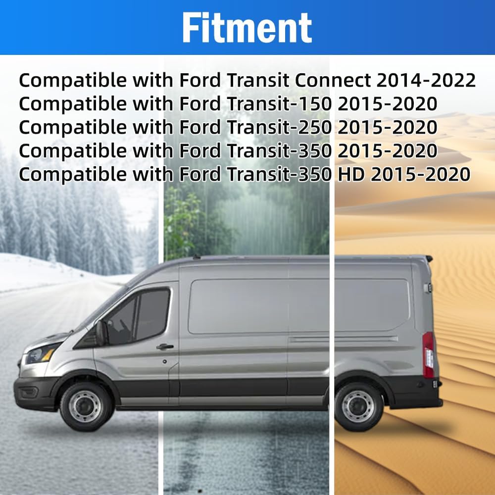 Red Rear Bumper Reflector, Compatible with Ford Transit 150/250/350/350 HD 2015-2020, Transit Connect 2014-2022, Brake Light Lamp Red Lens Rear