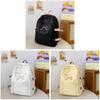 Basic Pink Nylon Student Backpack With Bow Design For School Use