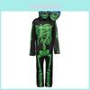 Halloween Double Head Skeleton Costume Cosplay For Kids Theater Performance