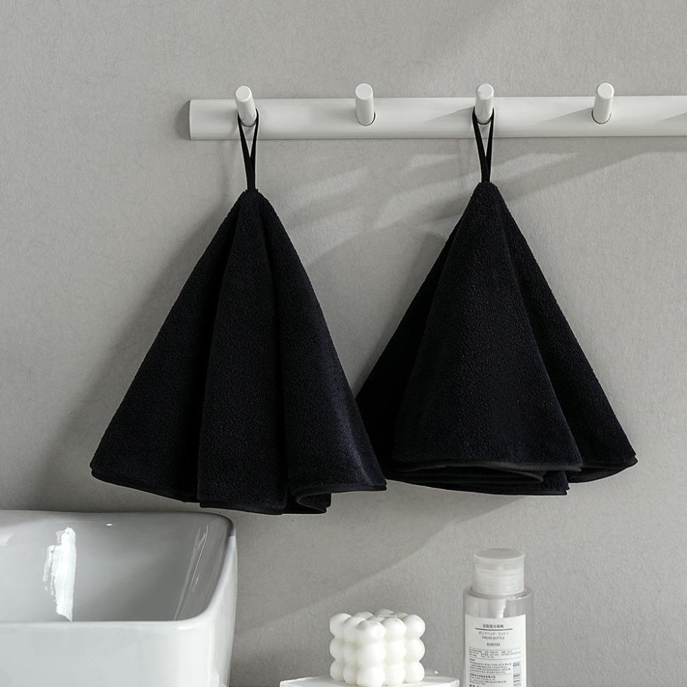 2PCS Super Absorbent Hand Towel Hanging Bath Towel Morden Round Kitchen Towel  Washbasin