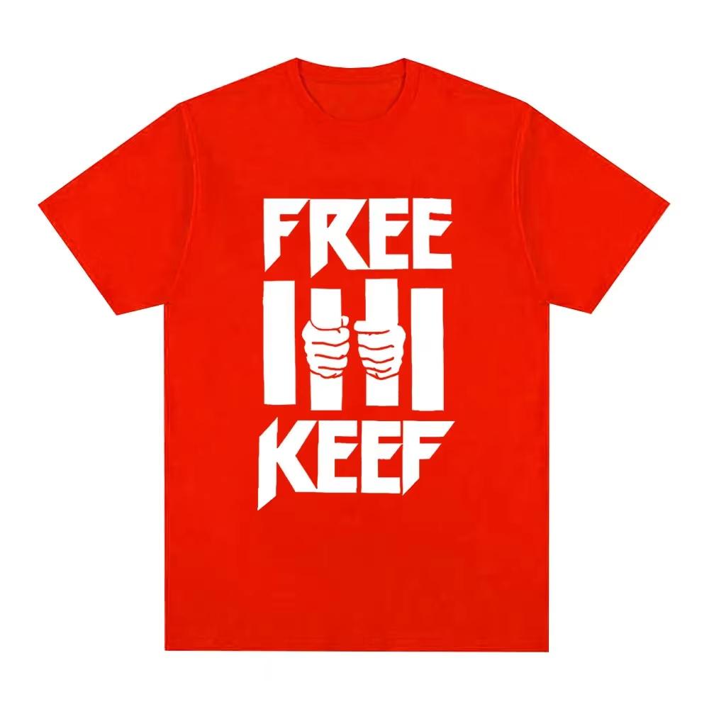 2026 Chief Keef Free Keef Letter Print T Shirt Unisexs Unisex Vintage Tshirts Cotton Oversized Short S