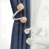 Artificial Flower Curtain Ties Tiebacks Clips 2 Pack Blossom Twist Window Drapery Holdbacks Buckles for Home Decoration