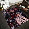 Anime-Inspired Carpet with Bold Red and Black Graphic Patterns Suitable for Use As an Anti-slip for Living Room Bedroom Sofas