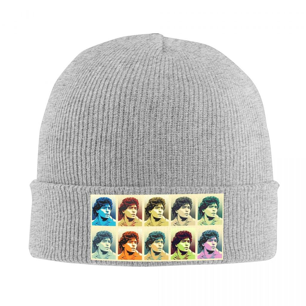 Diego Maradona D10 El Pibe Obey Warhol Style Warm Knitted Cap Winter Knit Bonnet Hat Skullies Beanies Hip Hop Caps for Unisex