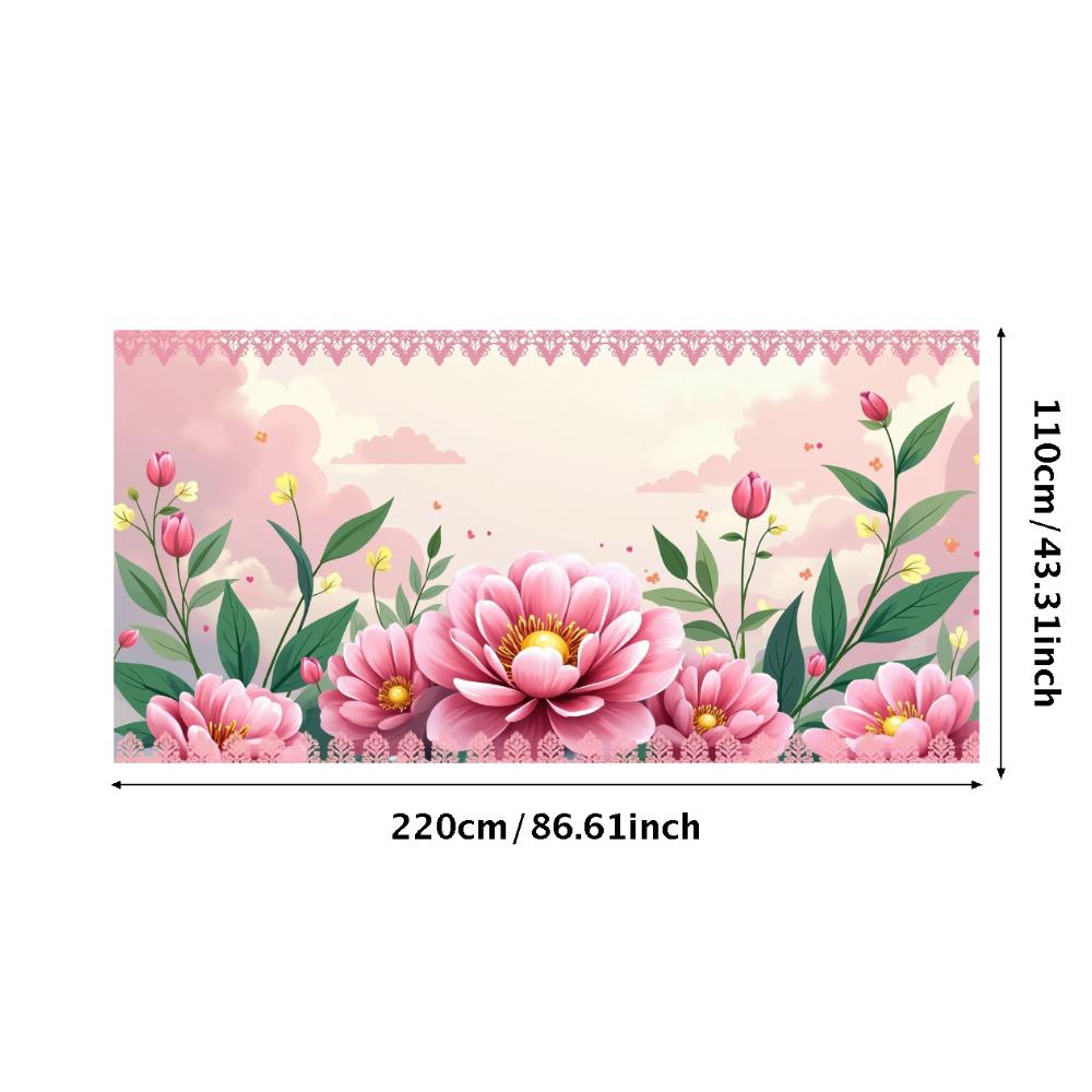 Peony Rose Flower Banner Backdrop Spring Outing Wedding Decor Photography Background Party Decoration Event Photo Shoot Supplies