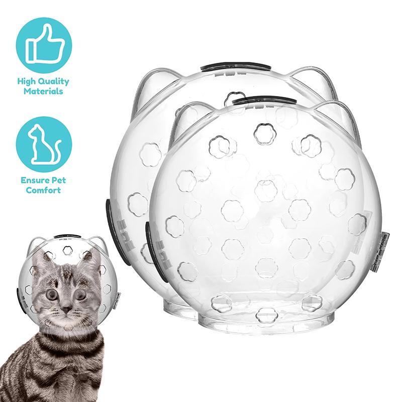 Portable Cat Head Cover Head Protection Space Ball Transparent Bite Proof Scratch Proof Breathable Sturdy Safe Pet Cat Supplies