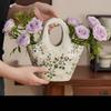 Handbag Shaped Ceramic Vase Chinese Living Room Flower Arrangement Hydroponic Creative French Retro Rustic Style High Grade