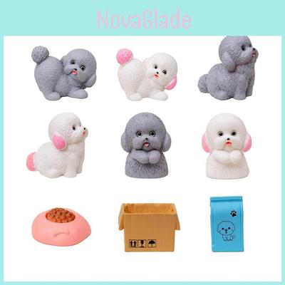 Adorable Miniature Dog Figurine Cute Resin Craft Desk Accessories Diy Decor