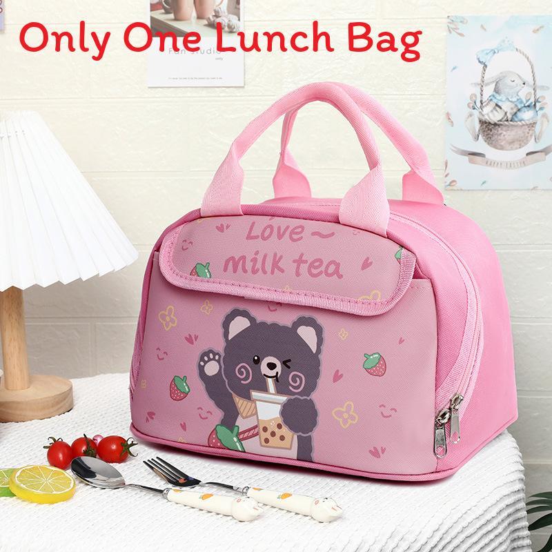 Kids Lunch Bag With Material And Big Storage For School Featuring Fun Cartoon Style