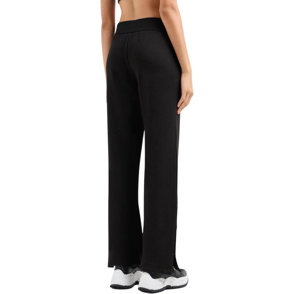 Armani Exchange Ss24 Solid Logo Print Drawstring Mid-Rise Straight Leg Casual Pants Women Pants Black 3DYP81-YJFMZ-1200