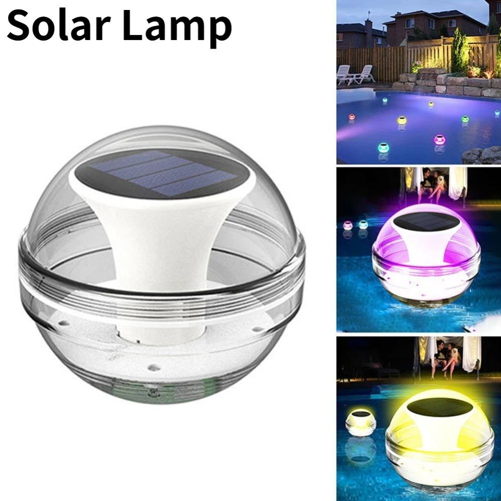 Solar Water Floating Lamp Floating Pool Light Color Changing Pool Landscape Lamp IP65 Waterproof Last Up To12H for Swimming Pool