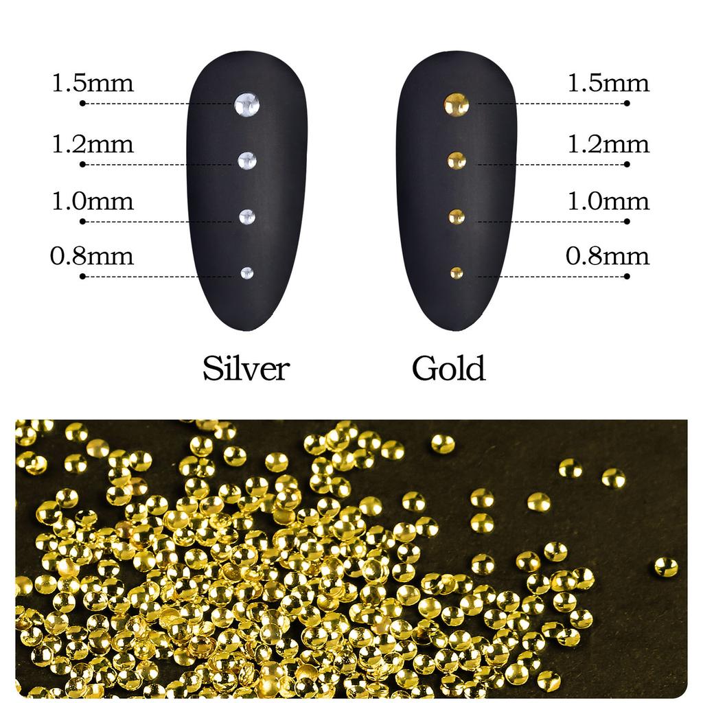 Nail Art Jewelry Mini Small Rice Grains Metal Rivets Nail Art Hollow Nest Nails Star And Moon Jewelry 1000 Pieces