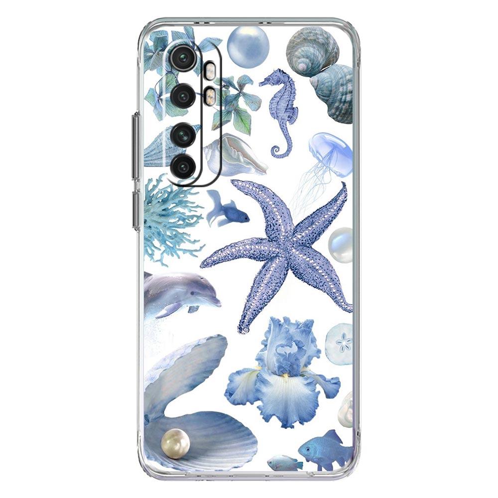 Phone Case For Xiaomi Mi Poco X7 X6 X5 NFC X3 F7 Ultra F6 Pro F3 15 14T 14 13T 11 12 13 Lite Clear TPU Cover Blue Ocean Animals