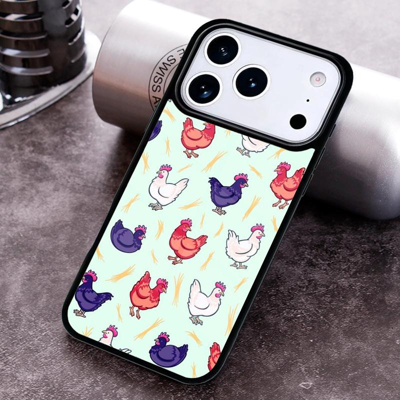 Bright Pattern with Roosters Phone Case For iPhone 17 16 15 14 13 12 11 Pro Max Plus 17Air Soft Silicone Cover