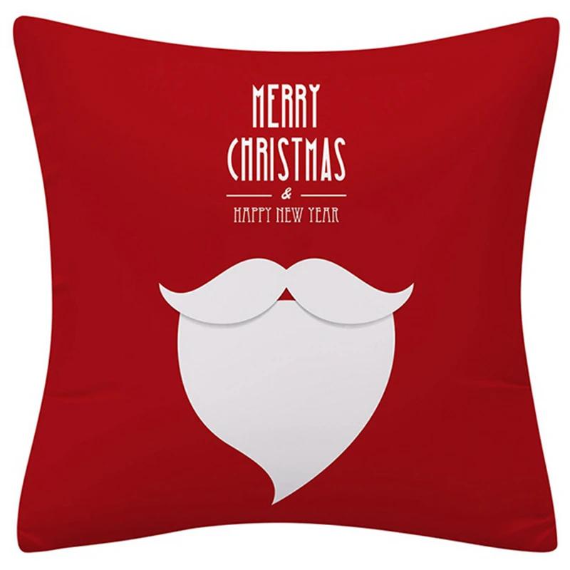 Happy New Year Christmas Decoration Print Pattern Cushion Cover Home Living Room Sofa Square Pillow