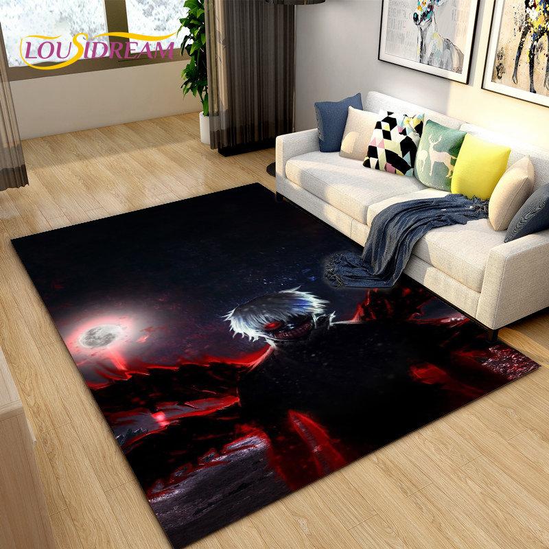 Tokyo Ghoul Japan Anime Cartoon Area Rug,Carpet Rug for Living Room Bedroom Sofa Doormat Decoration, Kid Play Non-slip Floor Mat