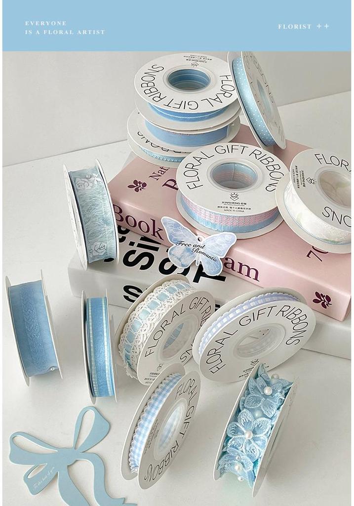 Xin Sheng Alice Ribbon Satin Flower Bouquet Bow for DIY Floristry & Packaging