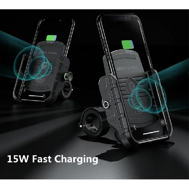 Motorcycle Holder With Wireless Charge Motorbike QC3.0 Fast Charg Cell Phone Wireless Holder Handlebar Mount Stand GPS Holder