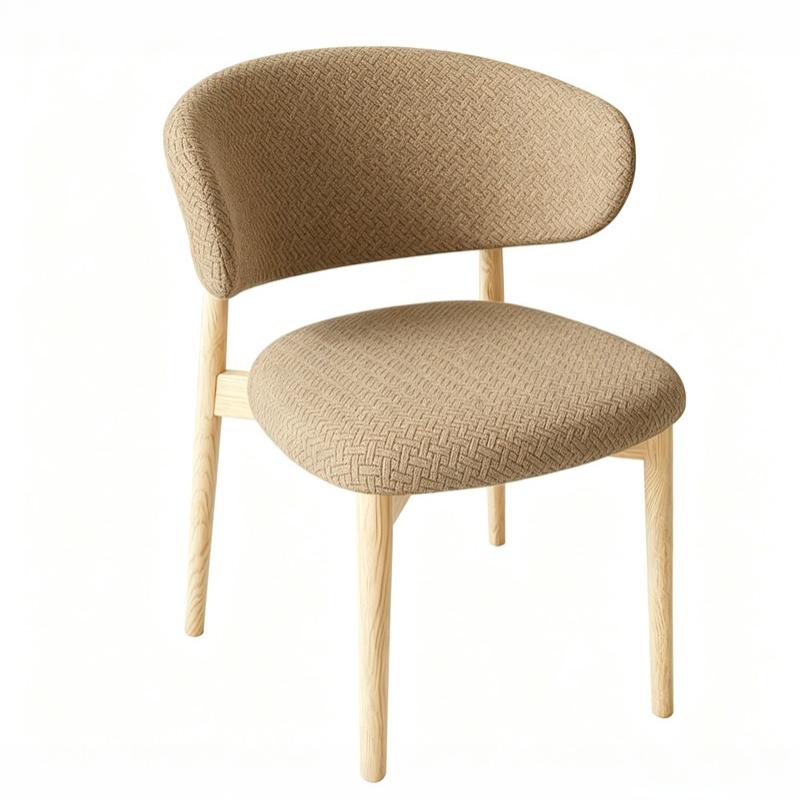 C-Shaped Backrest Chair Cover Elastic Stretch Removable Washable Split Slipcover for Home Dining Wood Chair Decoration