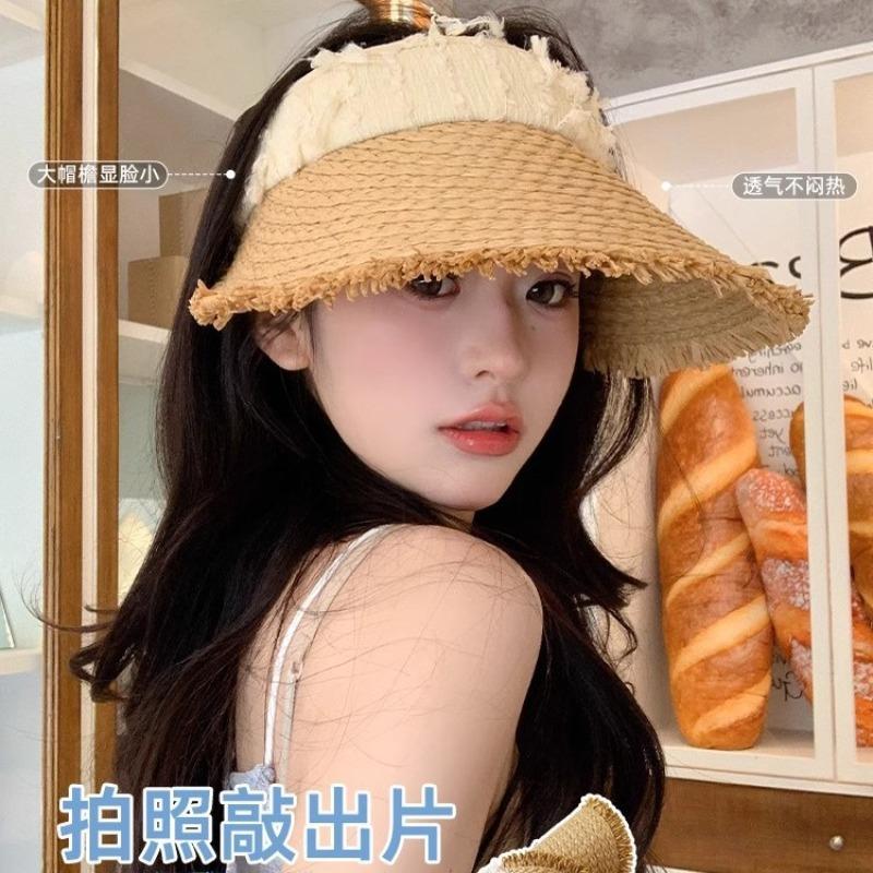Summer empty top straw hat women's new seaside vacation beach big brim sunshade sunscreen hat versatile sun hat