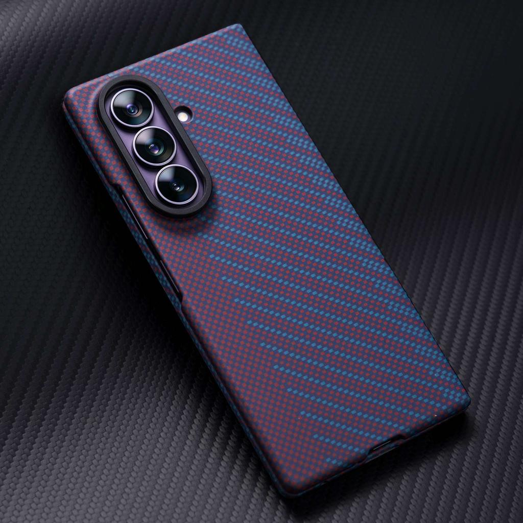 Carbon Fiber Case for Samsung Galaxy Z Fold 8 Ultra 7 MagSafe Wireless Charging with Tempered Film Screen Protection Shockproof Cover Phone Bumpers