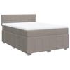 VidaXL Slatted Bed Base with Mattress Taupe 160x200 Cm Fabric 3289423