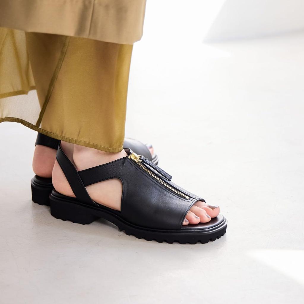 HIMIKO/Himiko/Center Zip Platform Sandals/651207 Black 225