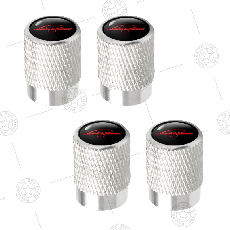 BYCP2 4pcs L&K Logo Car Wheel Tire Valve Caps Air Stem Aluminum Accessories For Skoda Superb Fabia Kodiaq Kamiq Octavia VRS Sport Line