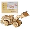 DIY 3D Wooden Puzzle Movable Retro Biplane Crane Bulldozer Handmade Assembly Truck Model Toys Decoration Gift for Kids G204