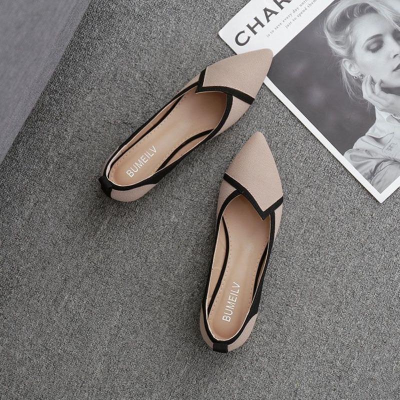 Fashion Women's Flat Shoes Evening Pink Pointed Toe Slip-on Ladies Footwear Popular Luxury Brand Elegant and Fashionable Spring Young A