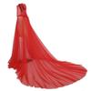 Women's Vintage Halloween Hooded Cloak - Vampire Bride Cape (Black, Red, White)