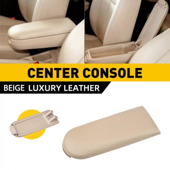 

For VW Jetta Beetle 1999-2009 Beige Leather Console Center Armrest Cover Lid New