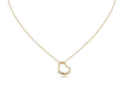 Silver 925 Lovely Heart Happy Necklace GP [lady Like]