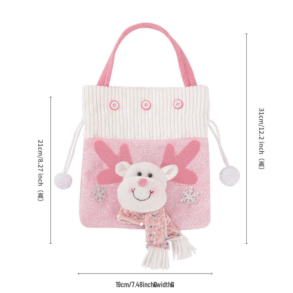 Christmas Gift Bags: Festive Candy & Apple Drawstring Bags