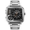 SKMEI Clock reloj hombre Full Steel Back Light Analog Digital Sport Watches Mens Casual 2 Time Chrono Wristwatch Waterproof