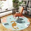 1pc Cat Pattern Round Chair Mat Area Rug - Non-Slip, Floor Mat for Office, Bedroom, and Indoor Decor C1118126