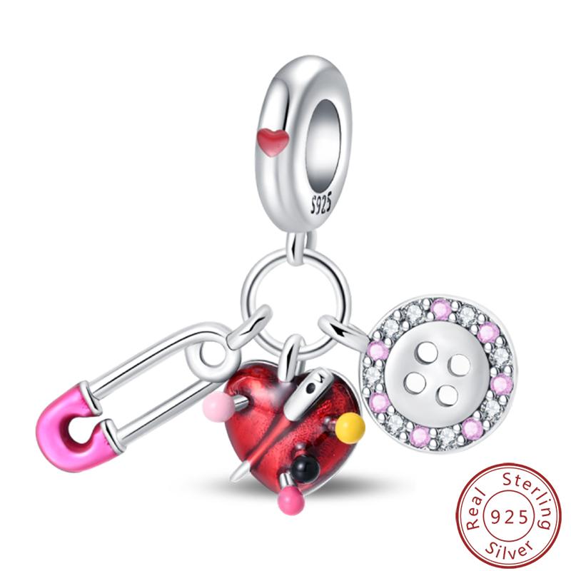 Red Copper Pomegranate Lipstick Apple Ladybug Playing Cards Charms Beads 3Mm Diy Fine Jewelry