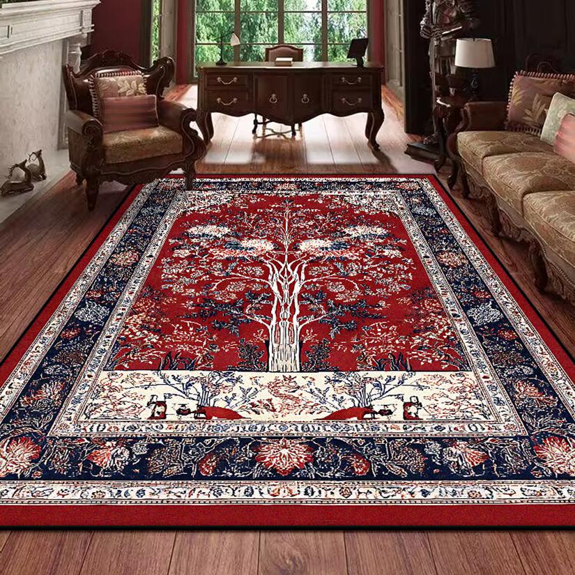 

Ретро перський килим для вітальні Бохо декор для кімнати Килим для балкона Великий розкішний червоний Декорація ліжка Домашні килимки Приліжковий 160x230 200*250cm