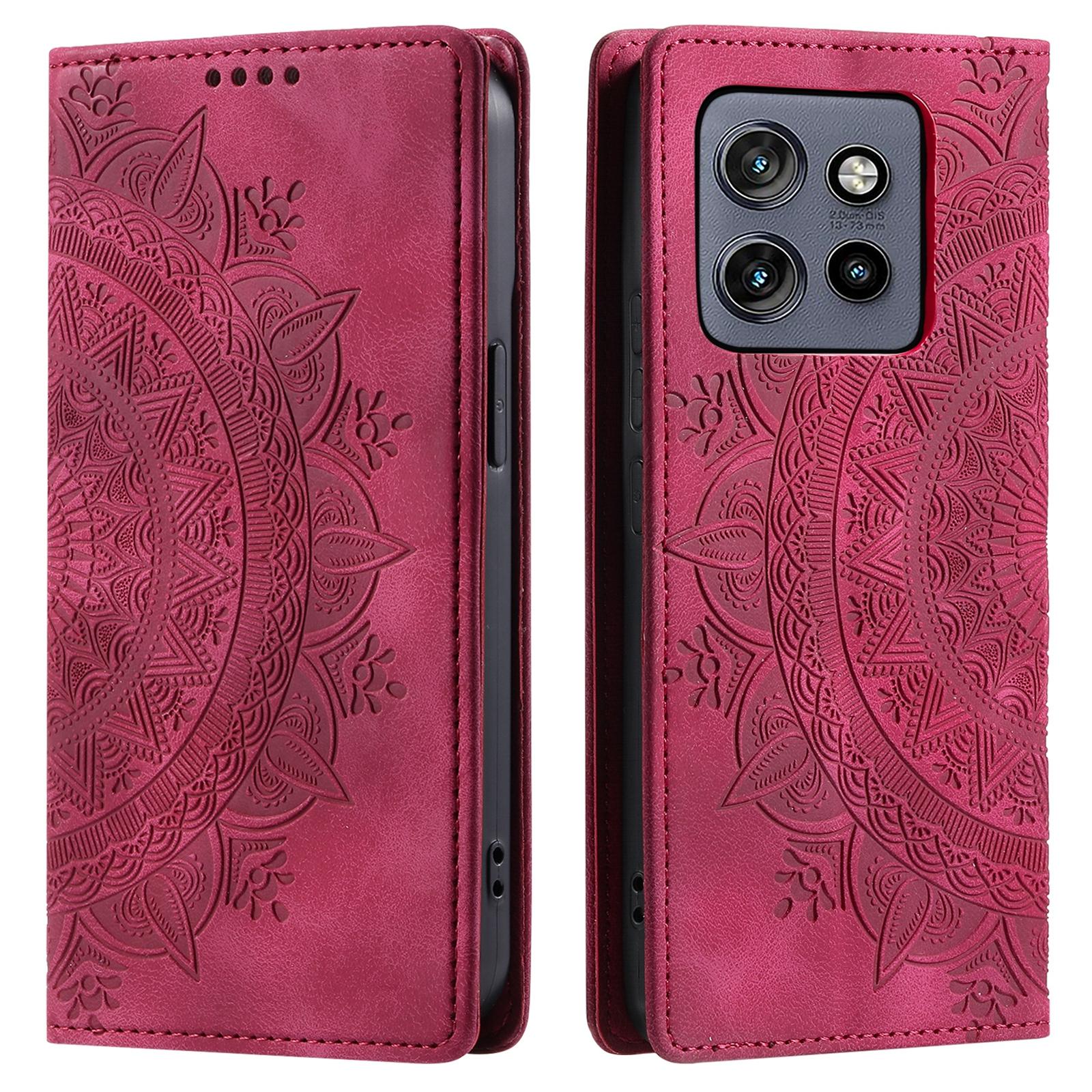 

Style 010 For Motorola Edge 50 Neo 5G/Moto S50 5G/Thinkphone 25 5G Case Mandala Pattern Magnetic Closing Leather Phone Cover F