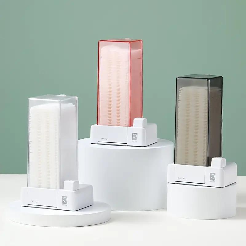 Automatic Cosmetic Cotton Box Press Type Cotton Pad Dispenser Makeup Organizer Dustproof Makeup Cotton Storage Box Home Gadgets