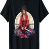 T-shirt Vintage Retro con Fiori di Ciliegio Sakura Samurai Girl(603)