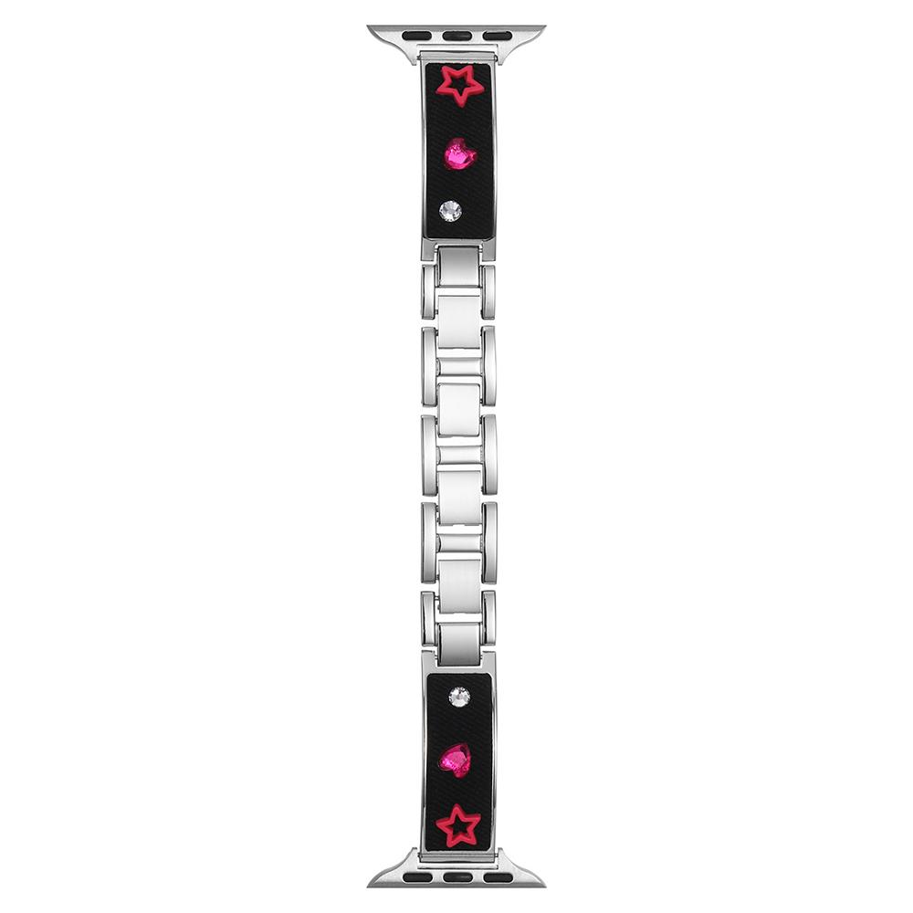Denim Metal Strap for Apple Watch Series 10 9 8 7 SE 6 5 4 3 2 1 42mm 41mm 40mm 38mm Dopamine Rhinestone Watch Band