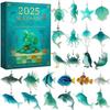 Christmas Advent Toy 2026 2D Flat Acrylic Xmas Tree Ornament 24 Days Sea-themed Pendant Countdown Calendar Home decoration