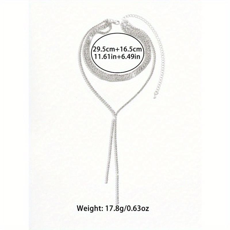 Luxusní a elegantní styl, Černobílý vícevrstvý náhrdelník s třásněmi a kamínky pro nevěsty, Doplňky s jemným temperamentem